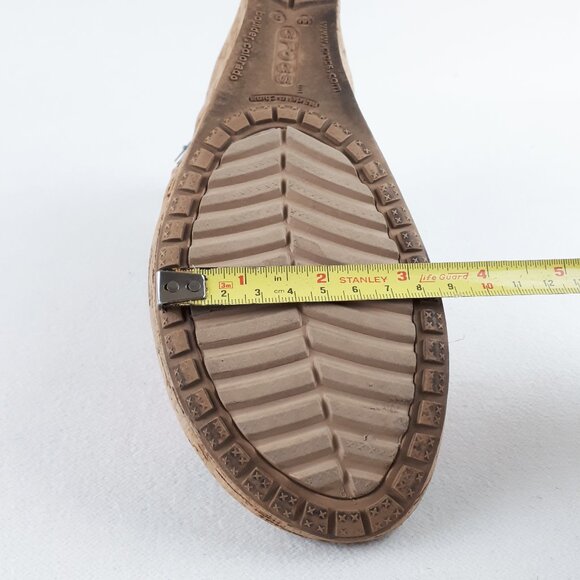 Crocs A-leigh Peach Leather Cork Wedge Sandals - Picture 13 of 15